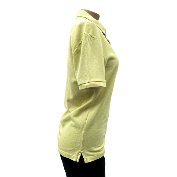 Lacoste Slim Fit Yellow Polo Shirt‎ Short Sleeve Slit Hem Pique Cotton Women S - Picture 3 of 10